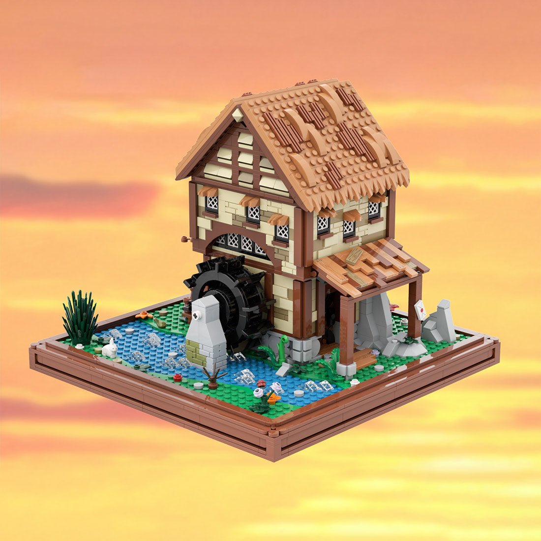 MOC - 219518 Water Mill - Medieval Village Diorama Klemmbausteine - LesDiy - Klemmbausteine