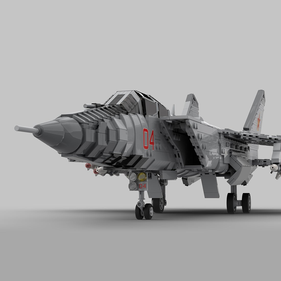 MOC - 225531 1:35 Scale MiG - 31 Foxhound Klemmbausteine - LesDiy - Klemmbausteine