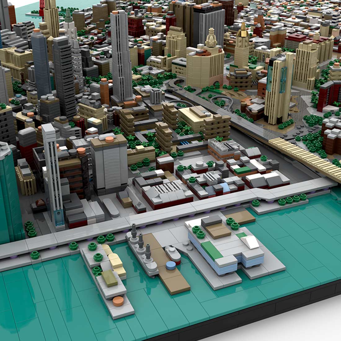 MOC - 225884 1/2000 Scale Lower Manhattan - New York City Klemmbausteine - LesDiy - Klemmbausteine