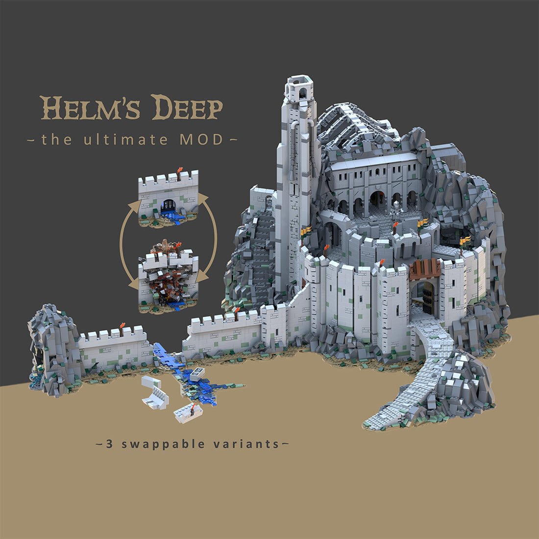 MOC - 228790 Helm's Deep - the ultimate MOD Klemmbausteine - LesDiy - Klemmbausteine