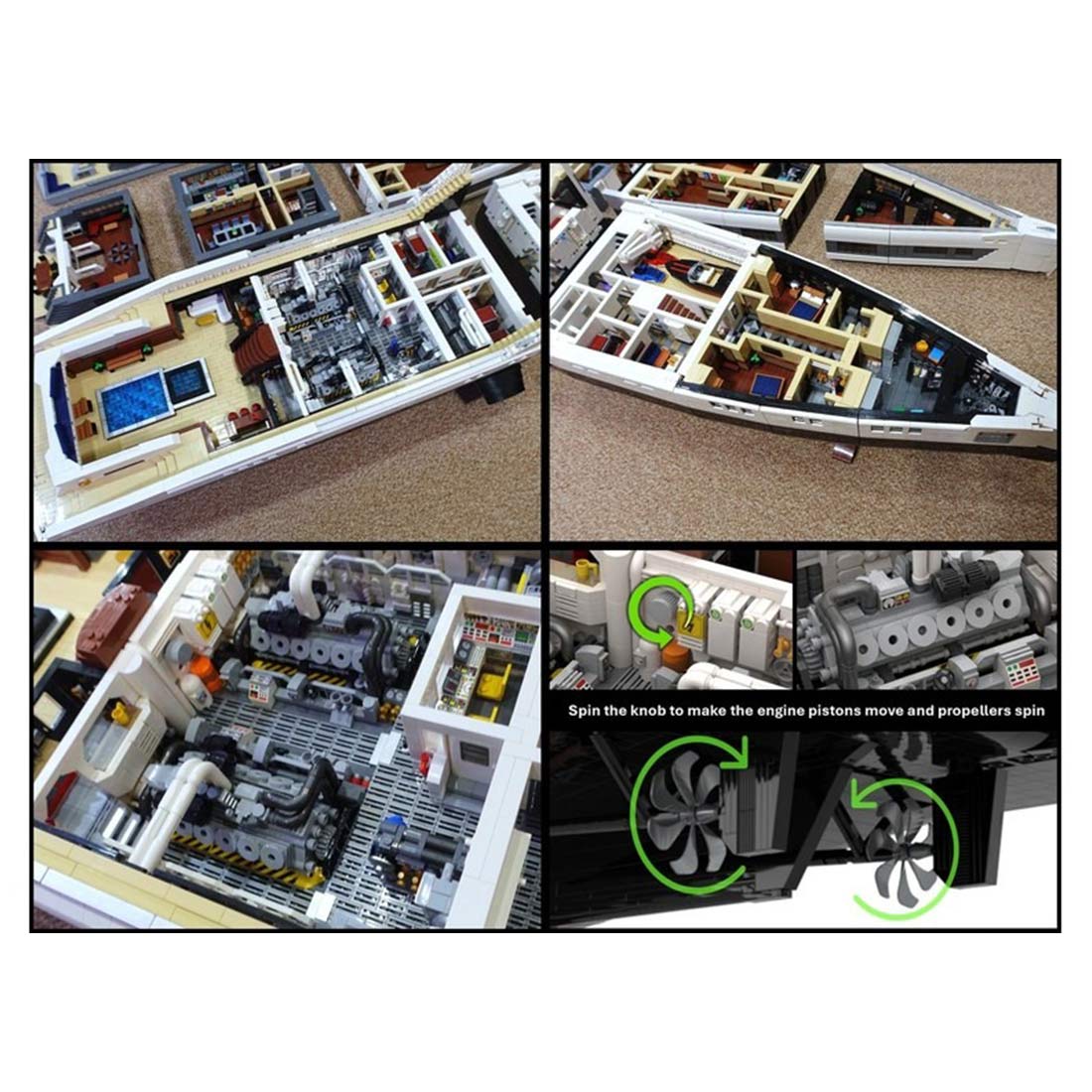 MOC - 230069 1/38 Scale Ultra MEGA Yacht Klemmbausteine - LesDiy - Klemmbausteine