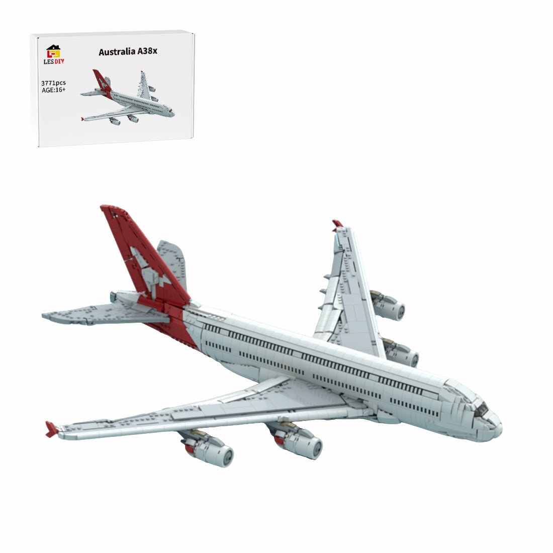 MOC - 232258 Qantas Airbus A380 Klemmbausteine - LesDiy - Klemmbausteine