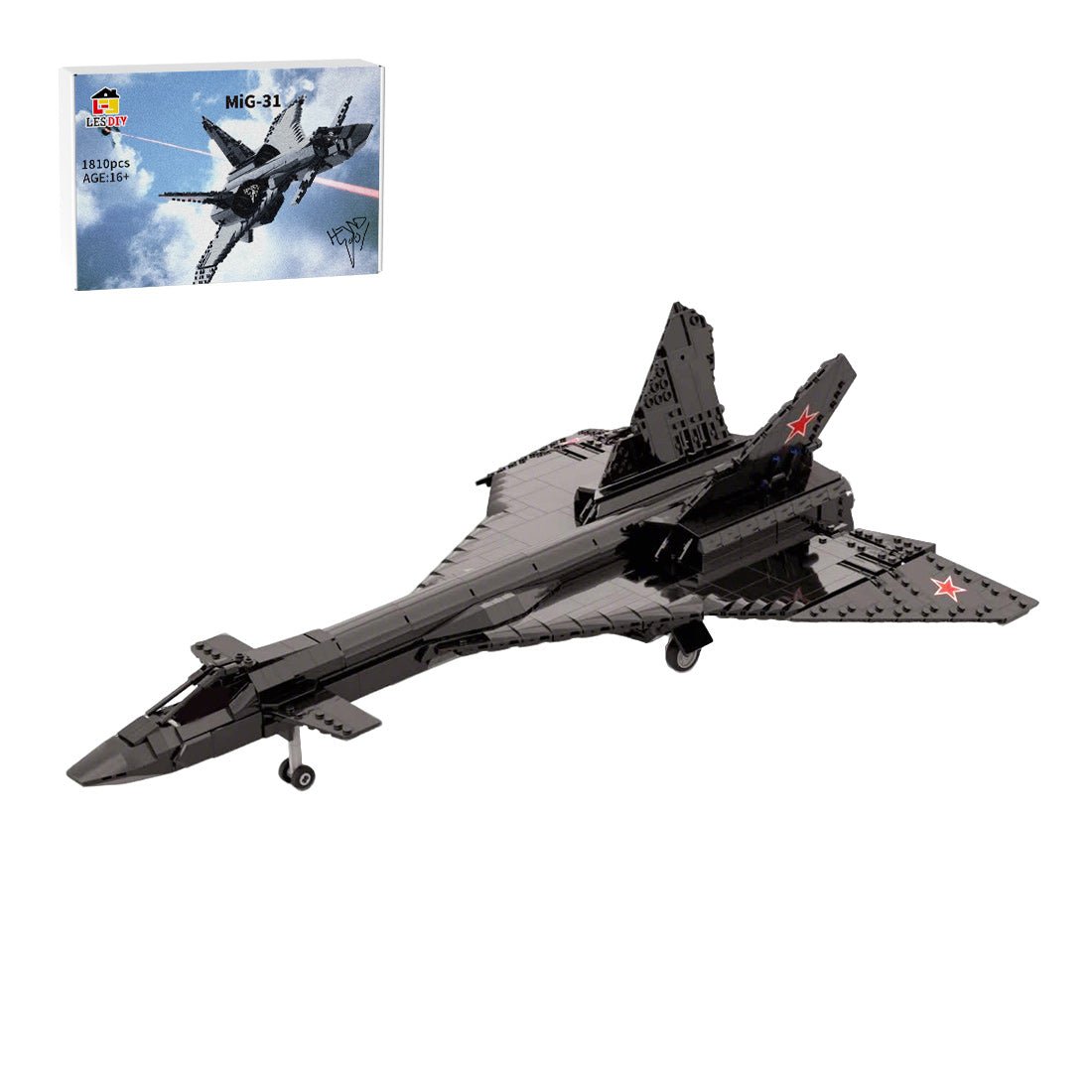 MOC - 232309 1:35 Scale MiG - 31 Firefox Klemmbausteine - LesDiy - Klemmbausteine