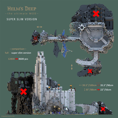 MOC - 234842 Helm's Deep - the ultimate MOD - SUPER SLIM version Klemmbausteine - LesDiy - Klemmbausteine
