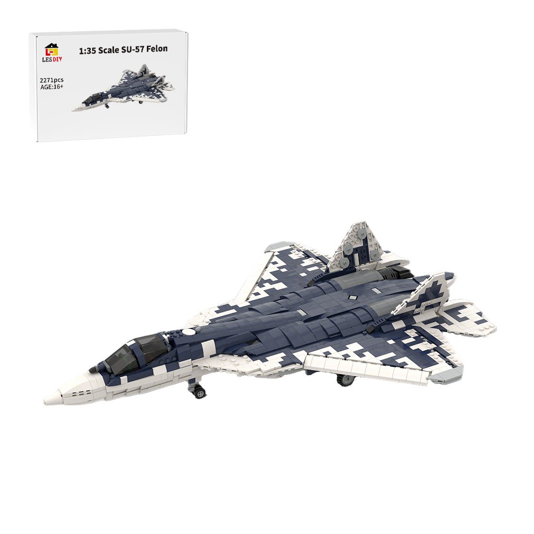 MOC - 241925 Sukhoi | SU - 57 Felon - 1:35 Scale (v1.5) Klemmbausteine - LesDiy - Klemmbausteine