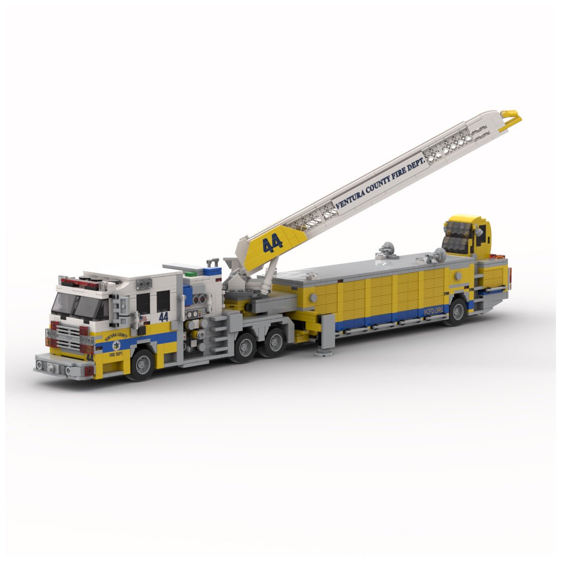 MOC - 245254 - 2017 Rosenbauer Commander Tiller Ladder Firetruck Klemmbausteine - LesDiy - Klemmbausteine
