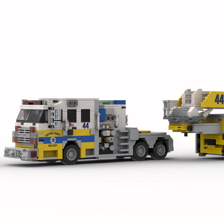 MOC - 245254 - 2017 Rosenbauer Commander Tiller Ladder Firetruck Klemmbausteine - LesDiy - Klemmbausteine