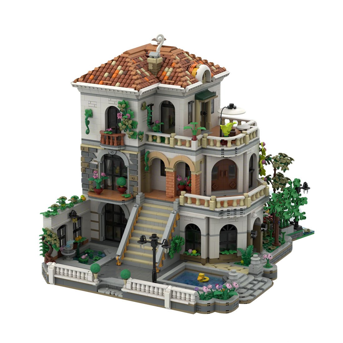 MOC - 245814 Riviera Courtyard Manor Klemmbausteine - LesDiy - Klemmbausteine