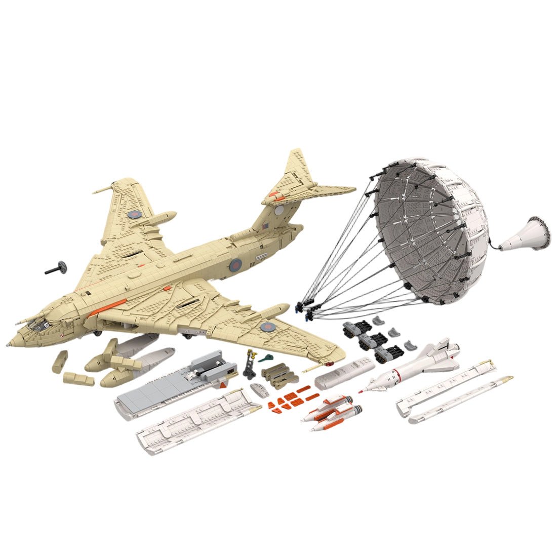 MOC-262401 + MOC-265563 Handley Page Victor with Extra Accessories Klemmbausteine-LesDiy-Klemmbausteine