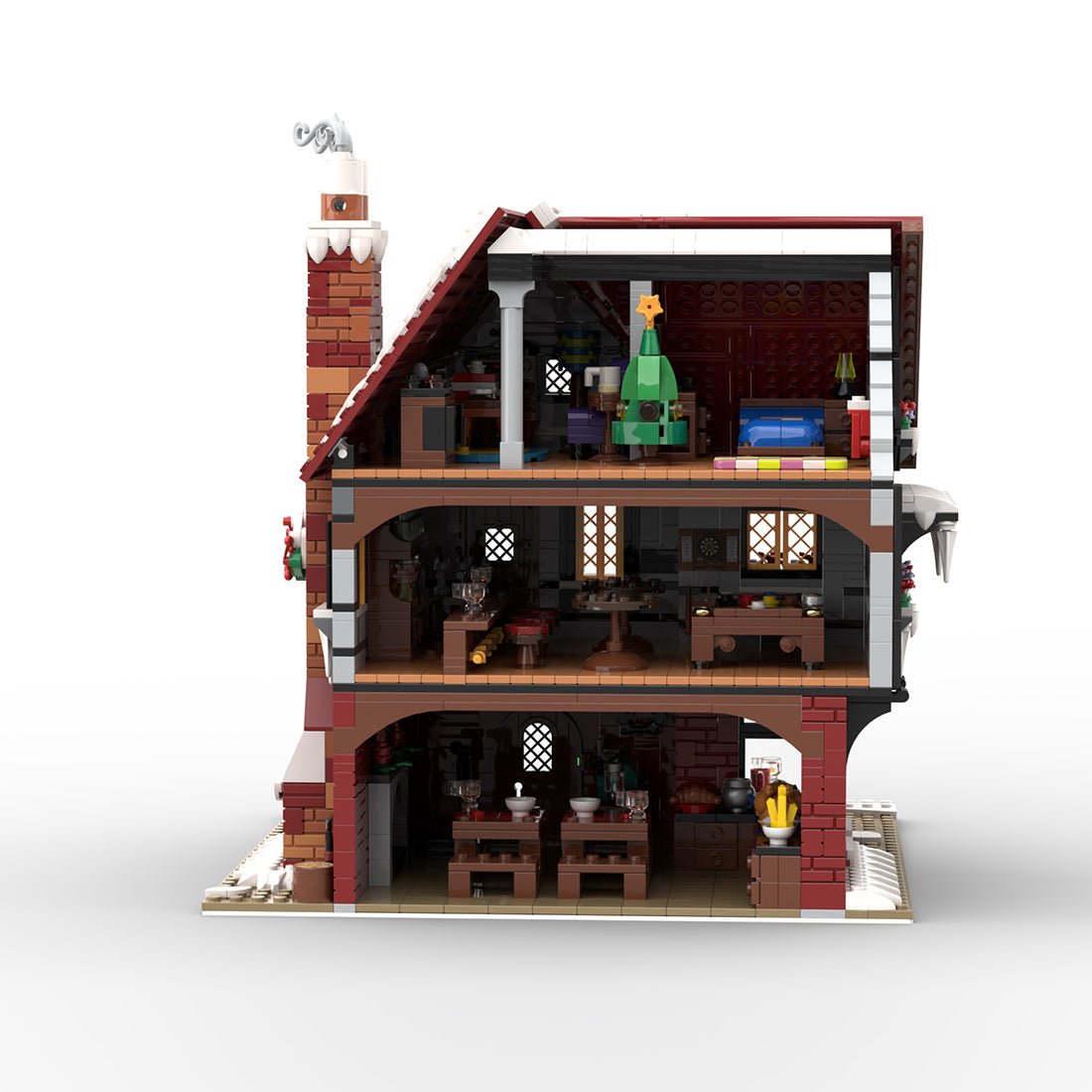 MOC-275366 Winterdorf-Pub – „The Frosty Pint“ Klemmbausteine-LesDiy-Klemmbausteine