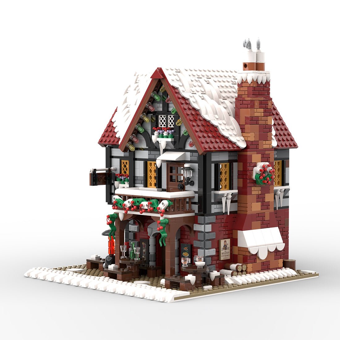 MOC-275366 Winterdorf-Pub – „The Frosty Pint“ Klemmbausteine-LesDiy-Klemmbausteine