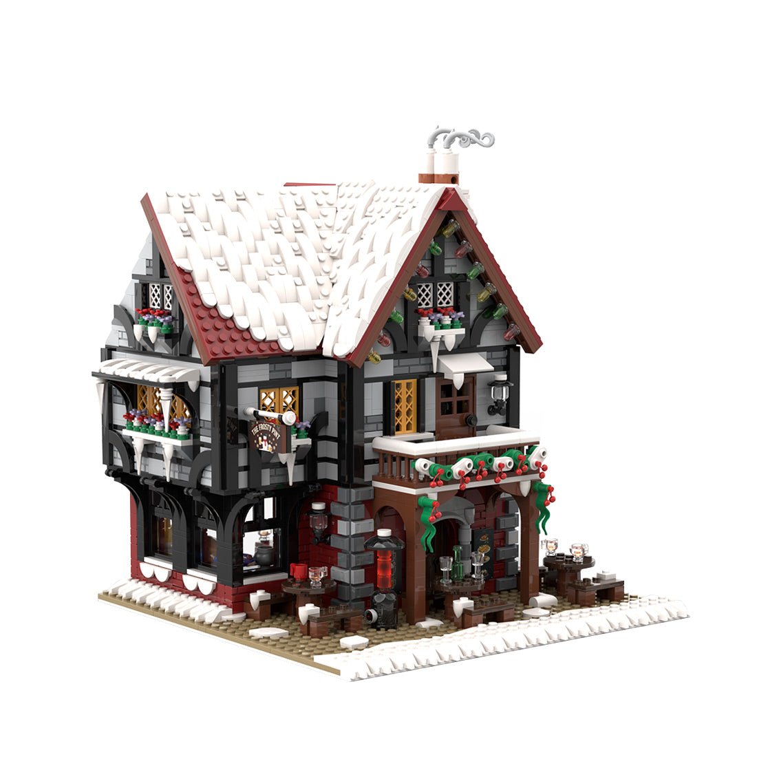 MOC-275366 Winterdorf-Pub – „The Frosty Pint“ Klemmbausteine-LesDiy-Klemmbausteine