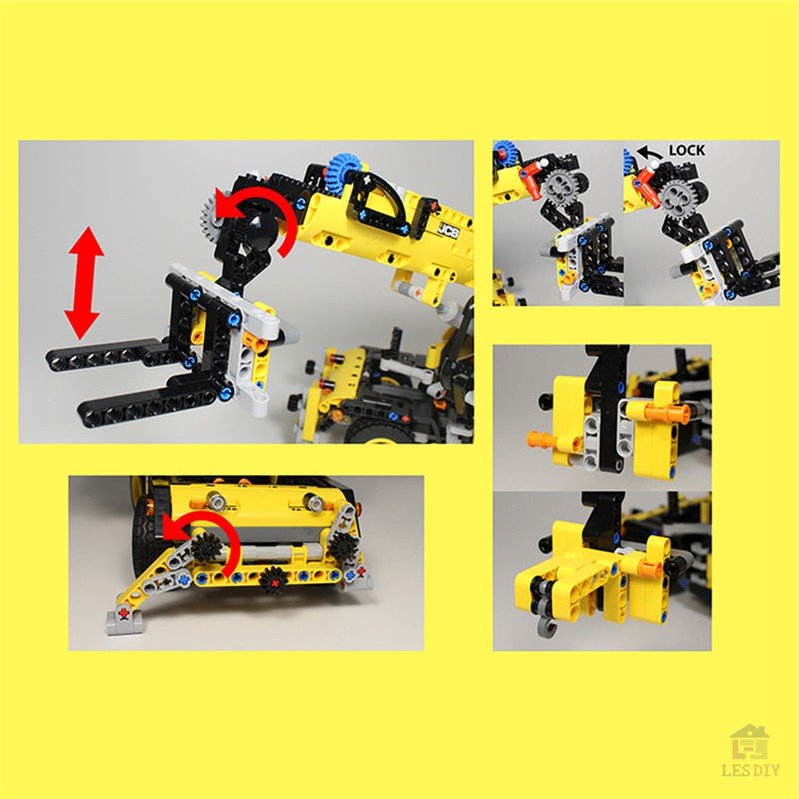 MOC - 43871 Technik JCB Roto Telehandler - LesDiy - Klemmbausteine