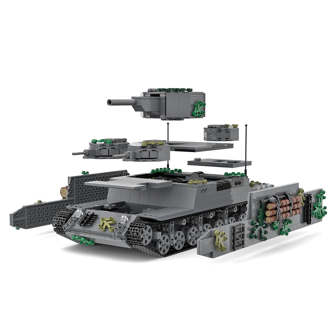 MOC - 55856 1/30 O - I japanischer superschwerer Panzer Klemmbausteine - LesDiy - Klemmbausteine