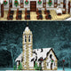 6195 Winter Village Church avec Seats Christmas Festoons Bell