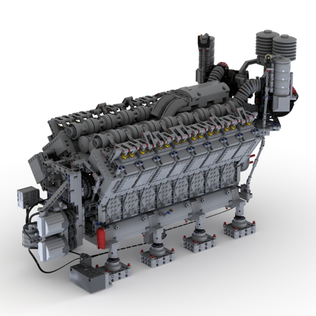 MOC - 73232 V16 - Dieselmotor Klemmbausteine - LesDiy - Klemmbausteine