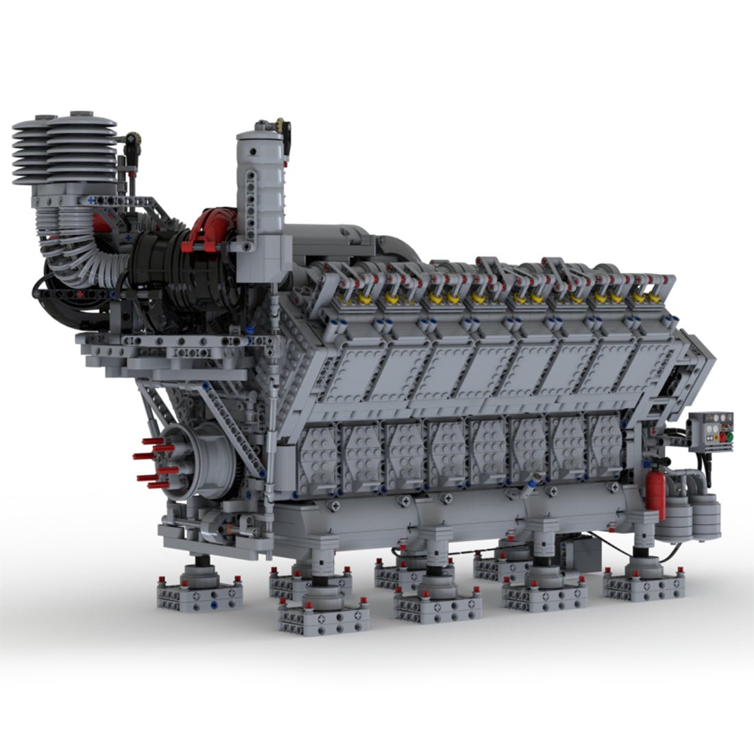 MOC - 73232 V16 - Dieselmotor Klemmbausteine - LesDiy - Klemmbausteine