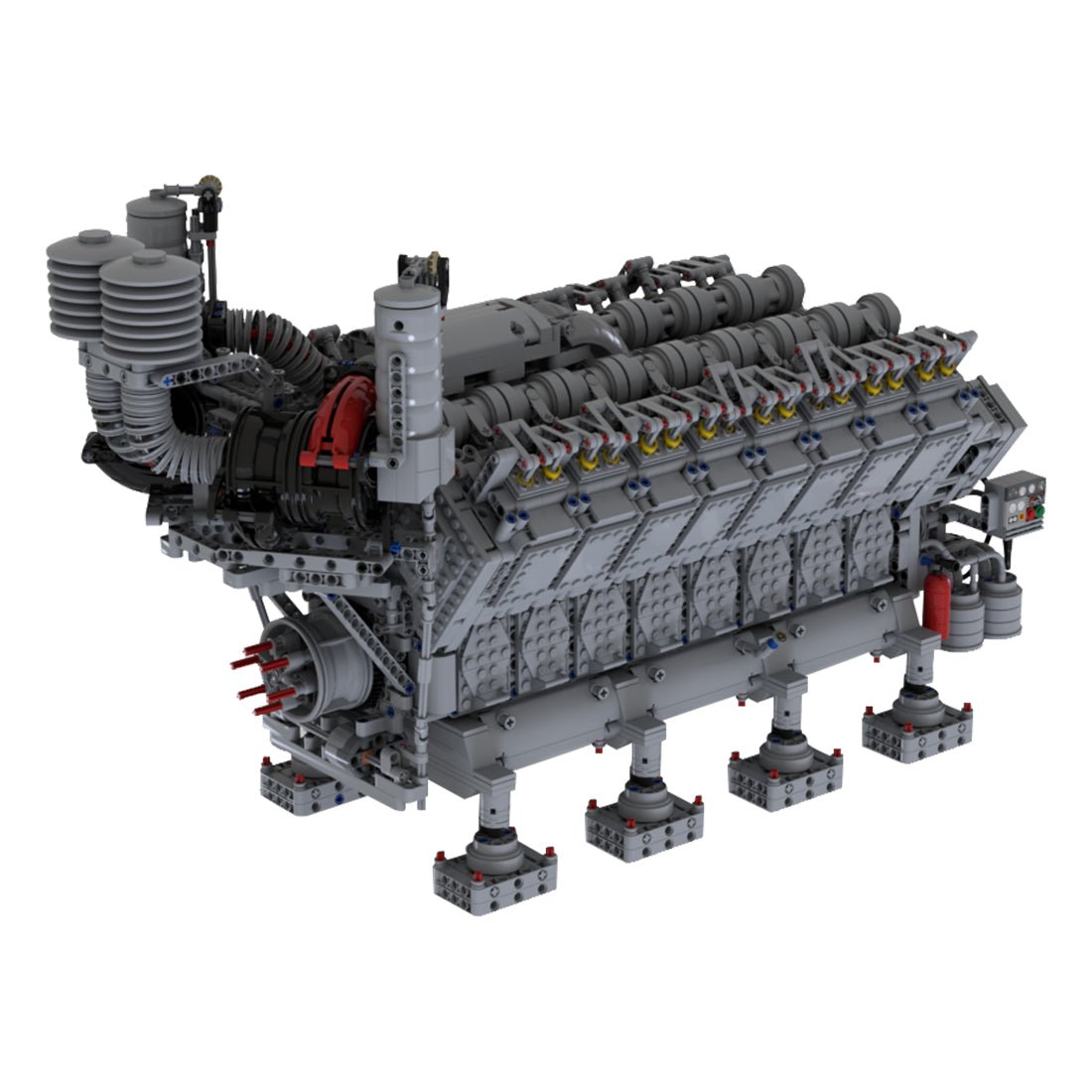 MOC - 73232 V16 - Dieselmotor Klemmbausteine - LesDiy - Klemmbausteine