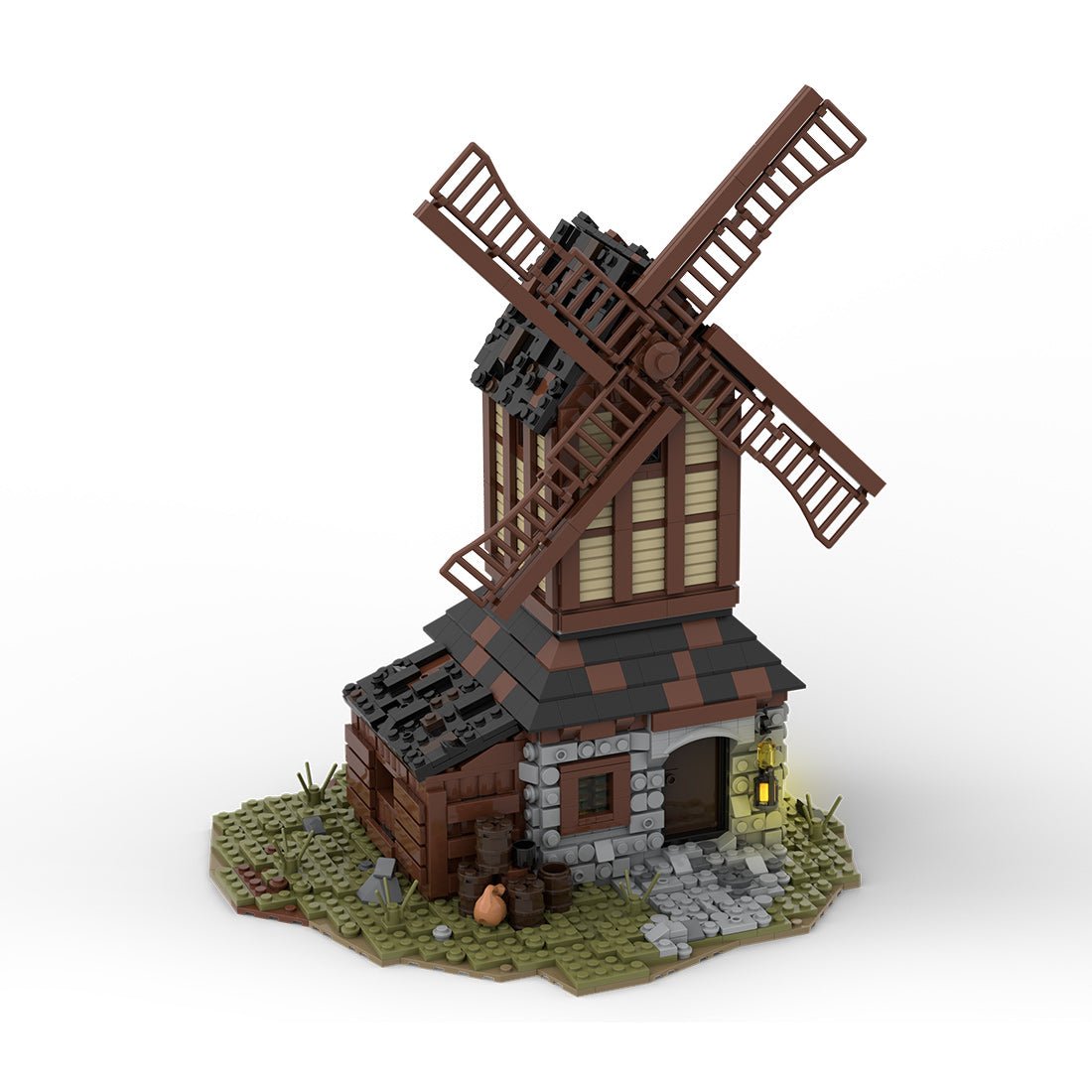 MOC-76464 MOC Medieval Mill Clamp Building Blocks - LesDiy