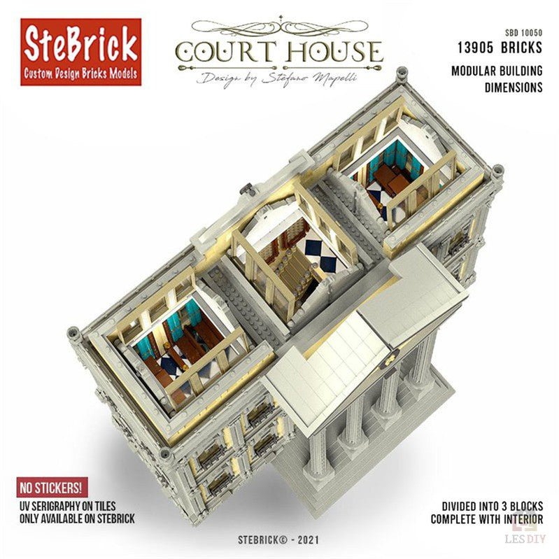 MOC - 77106 Das Gerichtsgebäude (Keine Aufkleber Enthalten) - LesDiy - Klemmbausteine