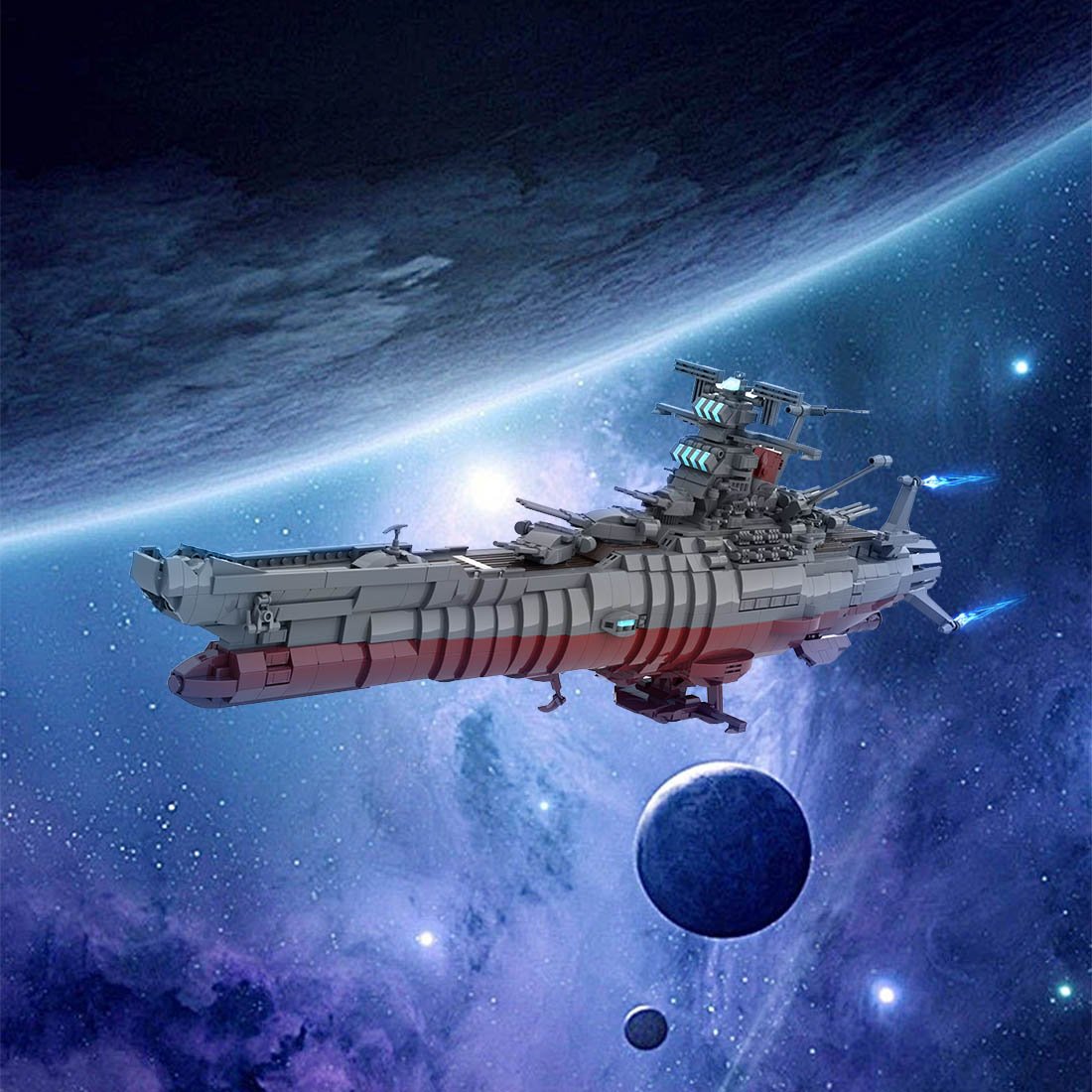 MOC-81382 Space Battleship Yamato 2199 Clamp Building Blocks - LesDiy