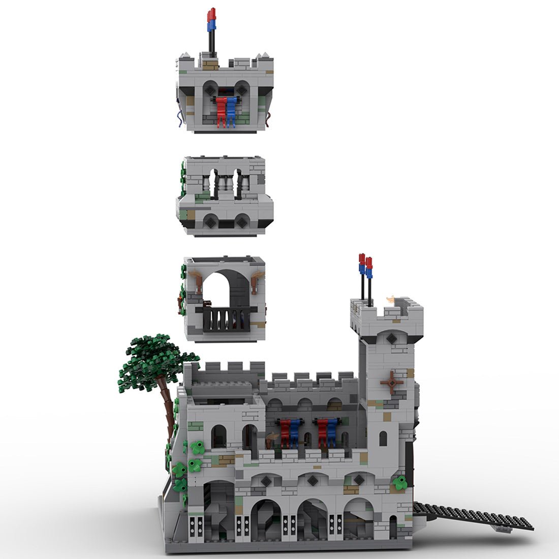 MOC-87299 King's Mountain Fortress Clamp Building Blocks - LesDiy