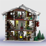 MOC - 91029 Winter Village Schweizer Restaurant und Hotel - LesDiy - Klemmbausteine