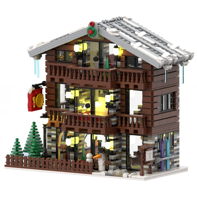 MOC - 91029 Winter Village Schweizer Restaurant und Hotel - LesDiy - Klemmbausteine