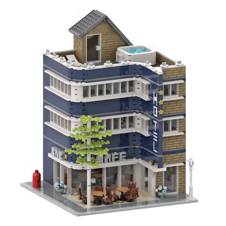 MOC - 93345 Modernes Eckhotel Klemmbausteine - LesDiy - Klemmbausteine
