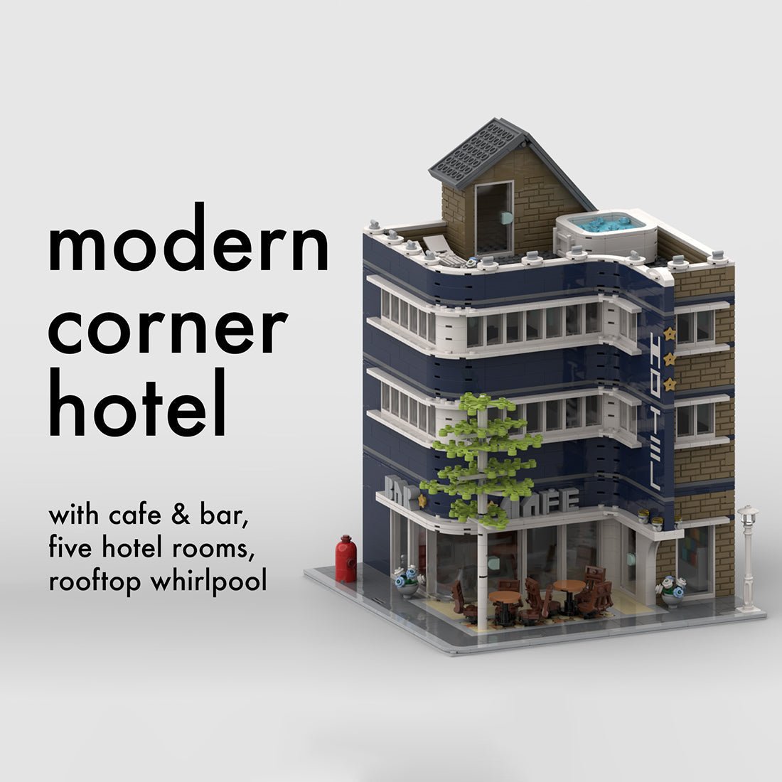 MOC - 93345 Modernes Eckhotel Klemmbausteine - LesDiy - Klemmbausteine