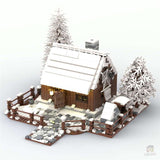 MOC Bergwald Winter Holzhaus mit Kamin - LesDiy - Klemmbausteine