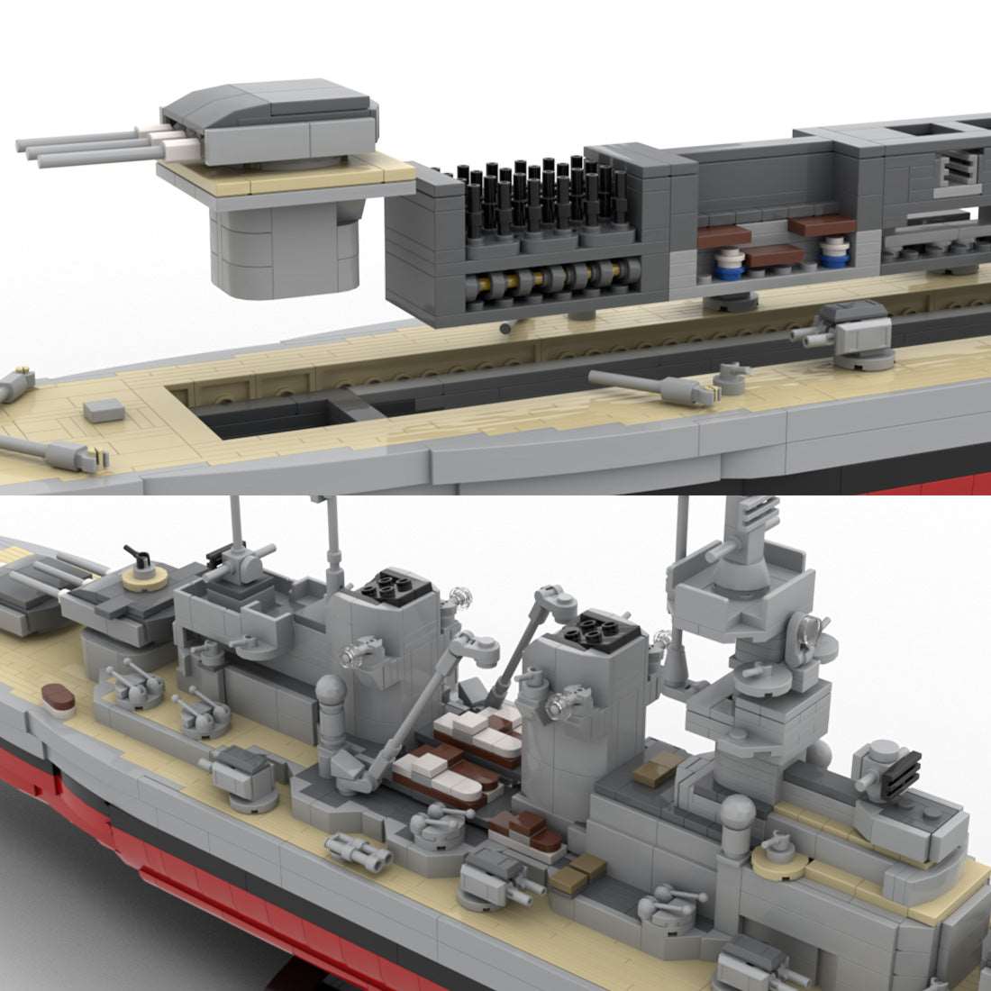MOC Pommern Militärisches Seeschlachtschiff klemmbausteine - Scale 1:300 - LesDiy - Klemmbausteine
