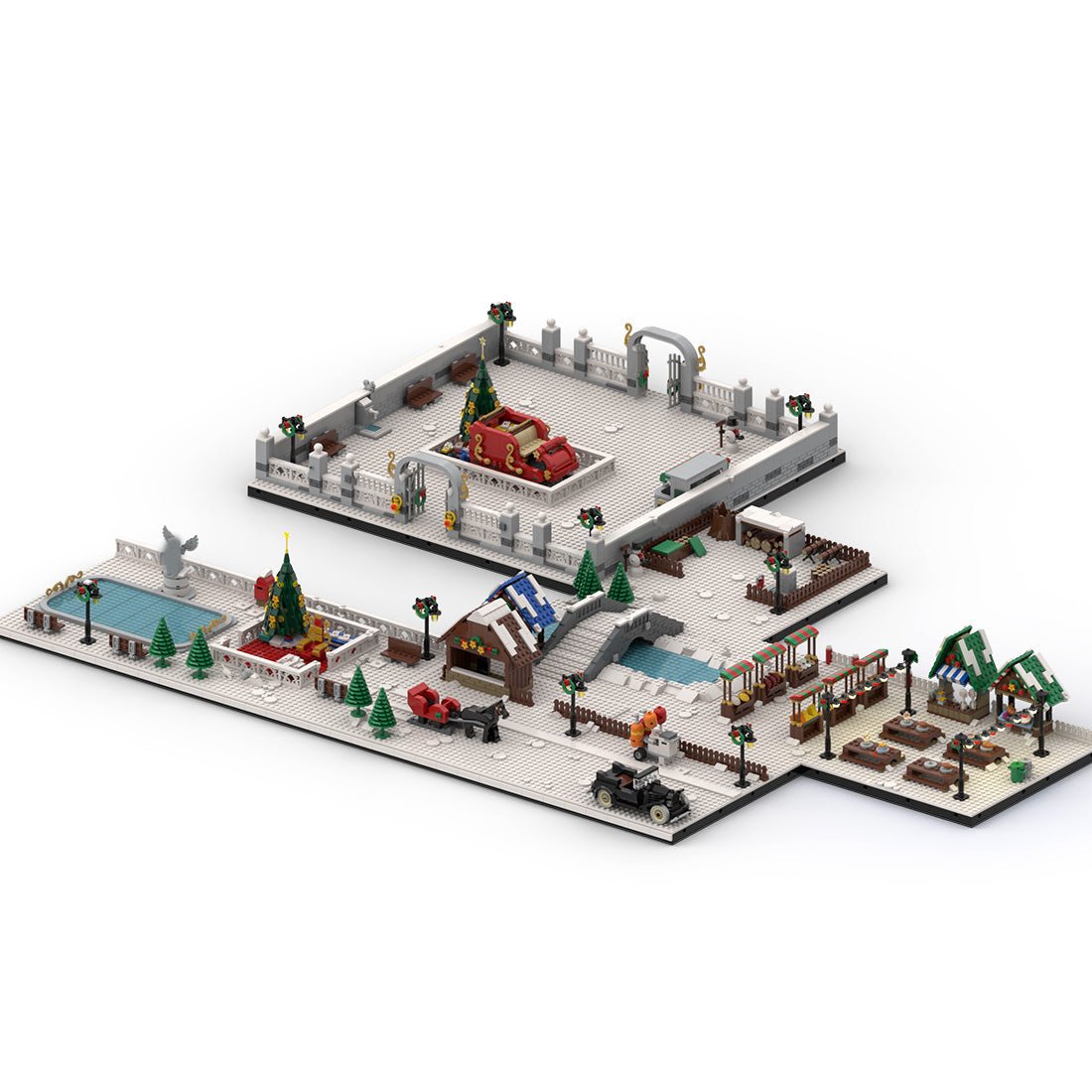 MOC Winter Village Large Christmas Square Klemmbausteine - LesDiy - Klemmbausteine