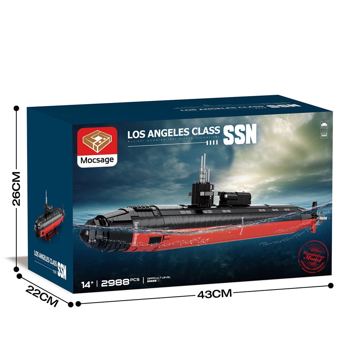 Mocsage 1/125 UCC Militärisches Atom - U - Boot der Los Angeles - Klasse Klemmbausteine - LesDiy - Klemmbausteine