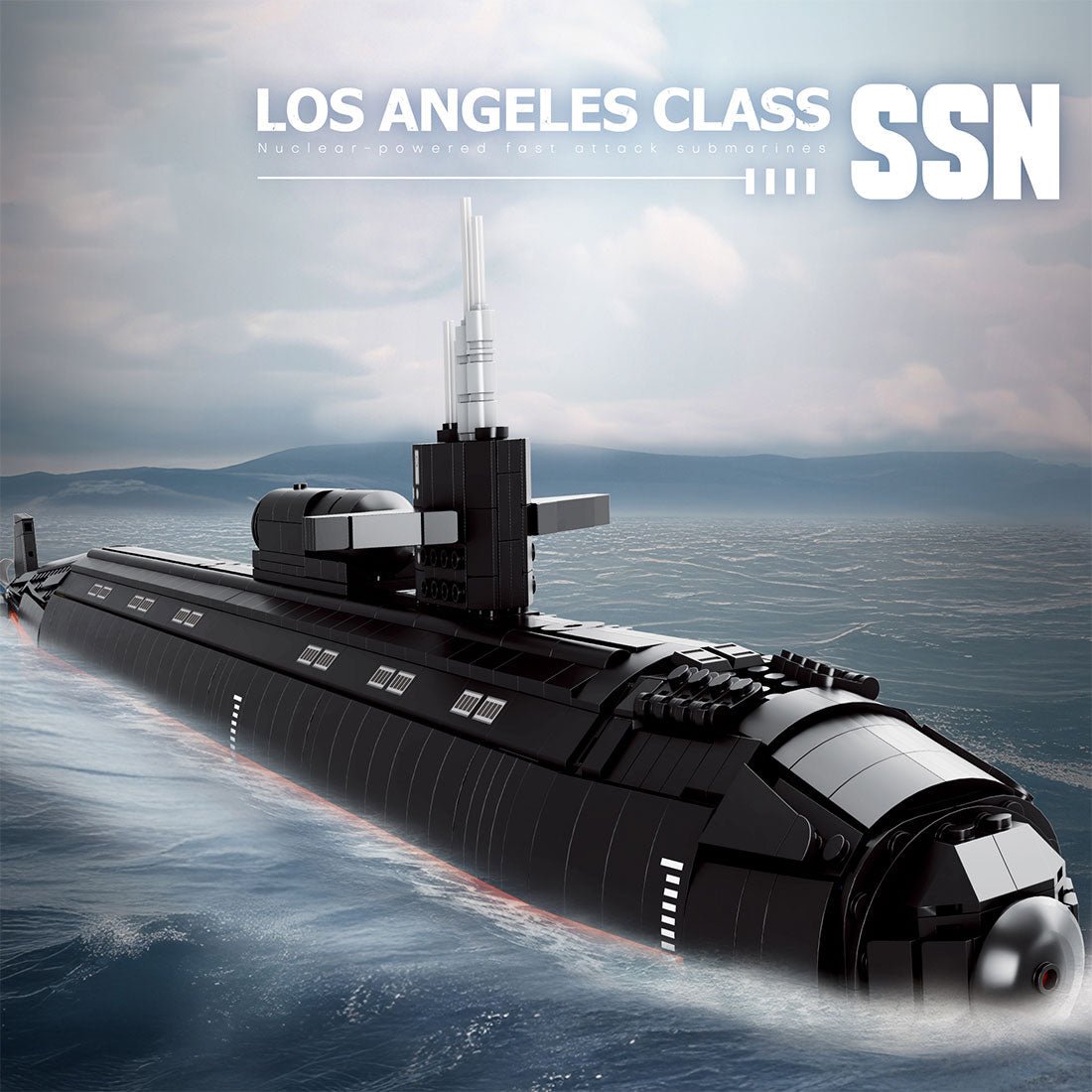 Mocsage 1/125 UCC Militärisches Atom - U - Boot der Los Angeles - Klasse Klemmbausteine - LesDiy - Klemmbausteine