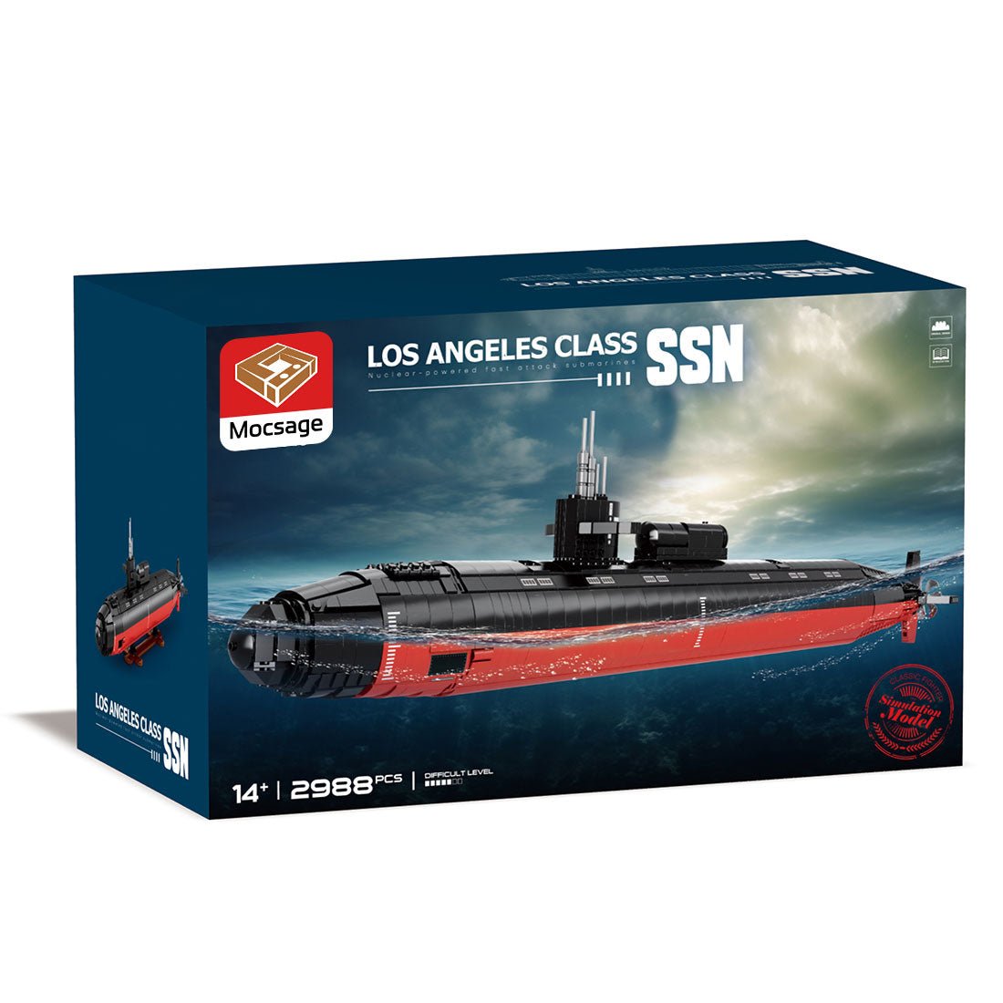 Mocsage 1/125 UCC Militärisches Atom - U - Boot der Los Angeles - Klasse Klemmbausteine - LesDiy - Klemmbausteine