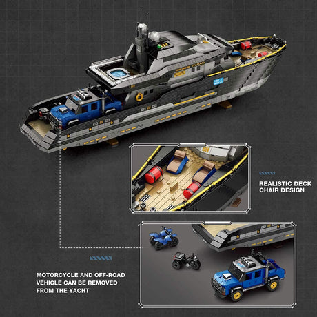 Mocsage MOC - 185307 1/30 Scale Luxury Super - yacht Klemmbausteine - LesDiy - Klemmbausteine