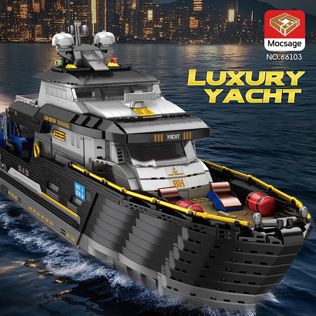 Mocsage MOC - 185307 1/30 Scale Luxury Super - yacht Klemmbausteine - LesDiy - Klemmbausteine
