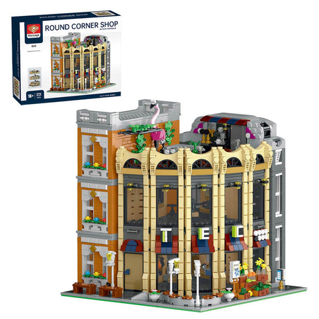 Mocsage Street Scene MOC European Department Corner Store with Light Klemmbausteine - LesDiy - Klemmbausteine
