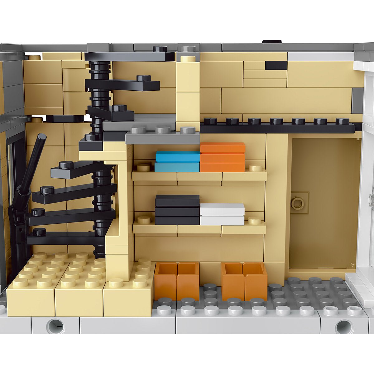 Mocsage Street Scene MOC European Department Corner Store with Light Klemmbausteine - LesDiy - Klemmbausteine