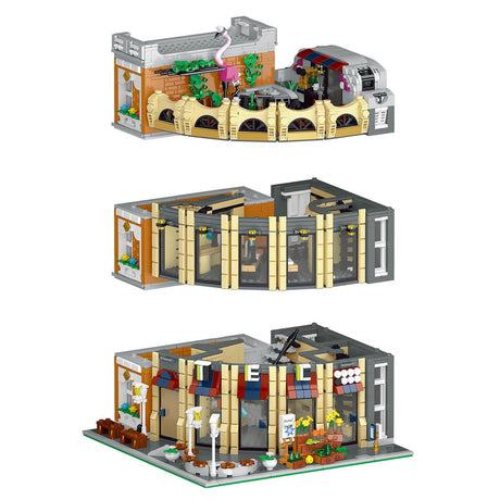 Mocsage Street Scene MOC European Department Corner Store with Light Klemmbausteine - LesDiy - Klemmbausteine