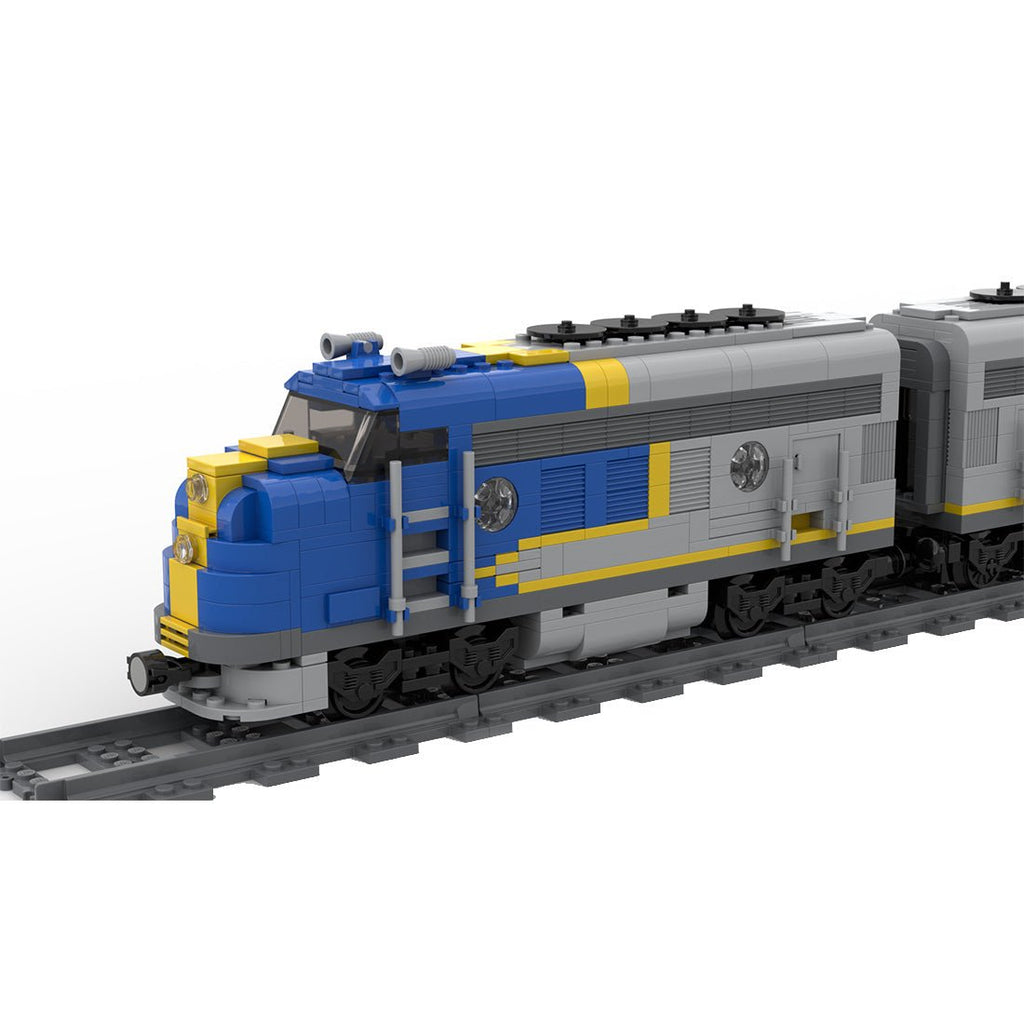 Santa Fe Super Chief Blue Locomotive Train Klemmbausteine - LesDiy