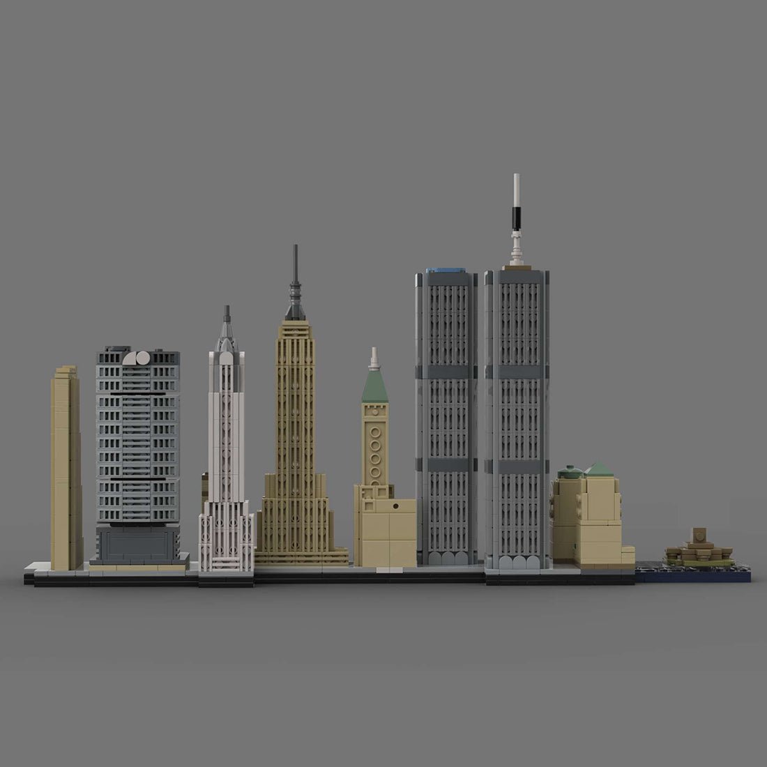 Skyline von New York Manhattan im Maßstab 1/2000 Klemmbausteine - LesDiy - Klemmbausteine