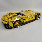 SP - 2 Rennwagen im Maßstab 1/8, galvanisch verchromt und goldfarben Klemmbausteine - LesDiy - Klemmbausteine