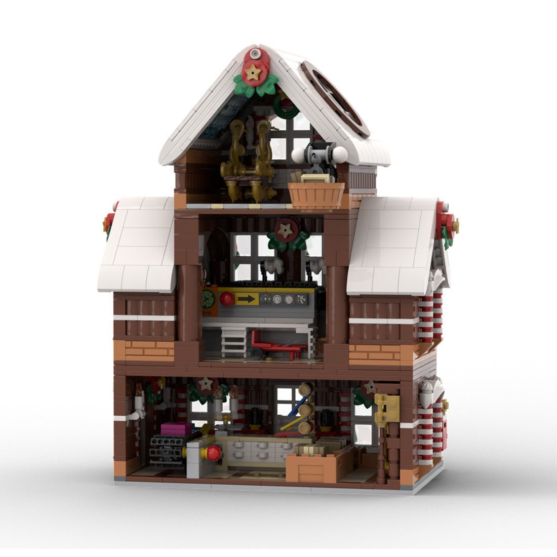 Weihnachtsschnee - Lebkuchenhaus Klemmbausteine - LesDiy - Klemmbausteine