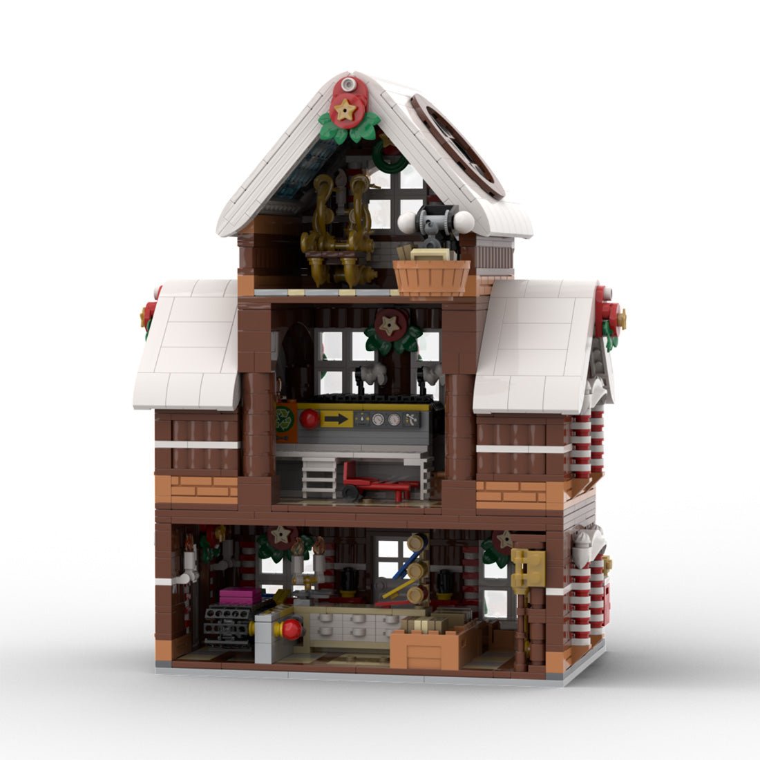 Weihnachtsschnee - Lebkuchenhaus Klemmbausteine - LesDiy - Klemmbausteine