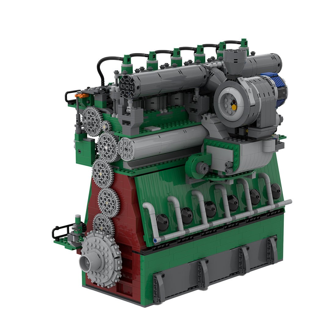 Zweitakt - Hubkolben - Dieselmotor - Schiffsmotor Klemmbausteine - LesDiy - Klemmbausteine